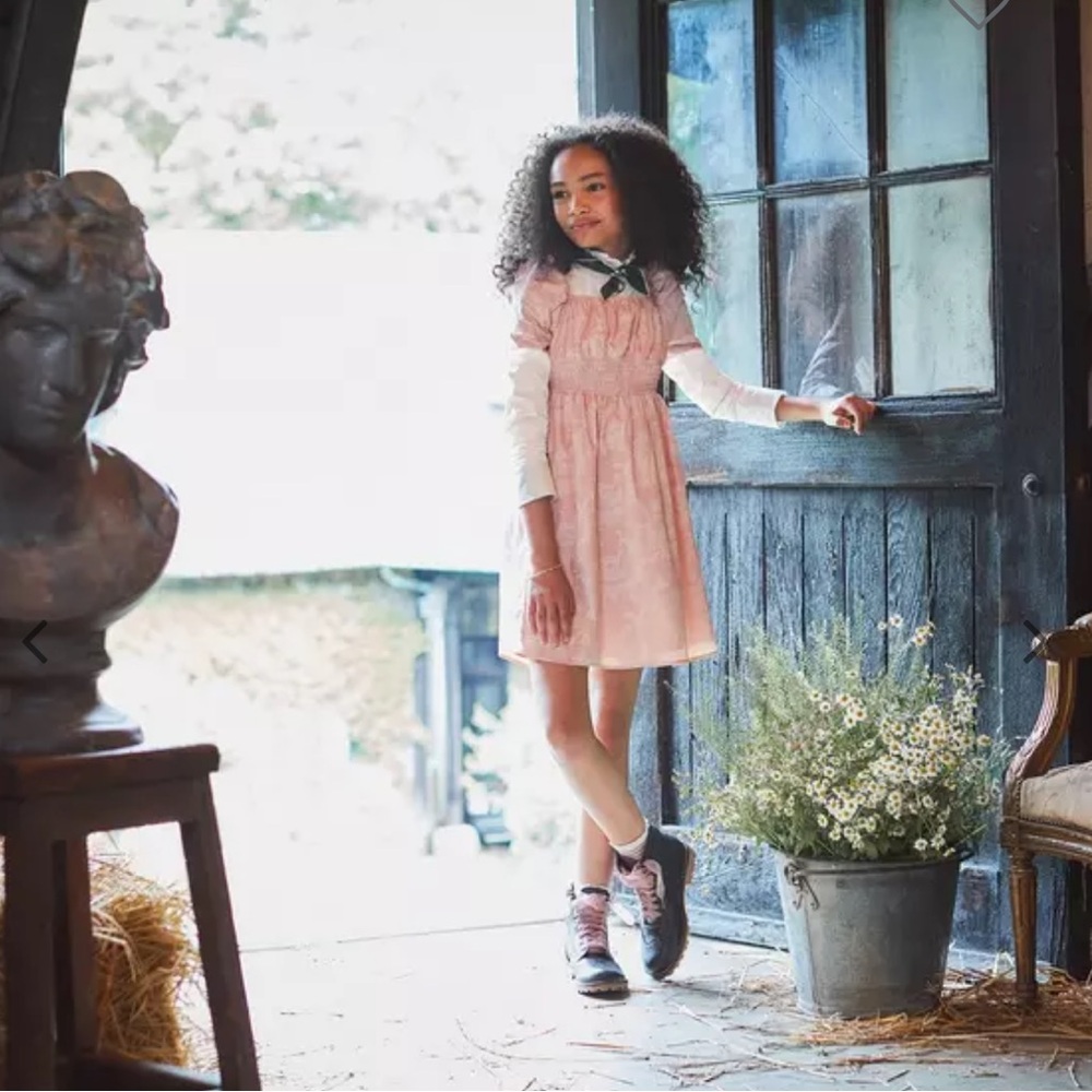 Janie and Jack Floral Equestrian Smocked Waist Dress